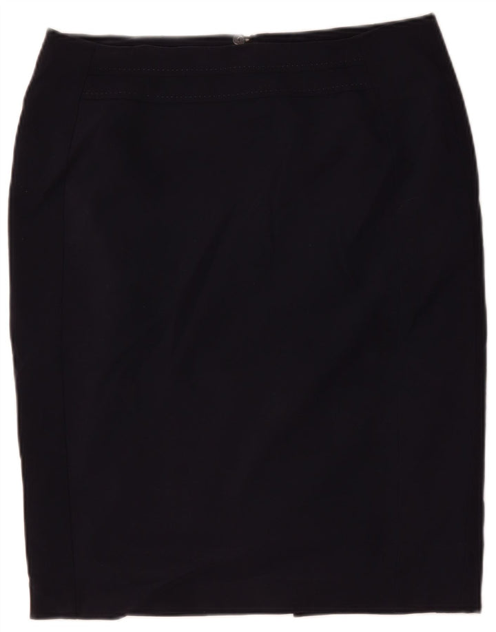 Marks & Spencer Jupe crayon pour femme UK 14 Large W34 Bleu marine Polyester