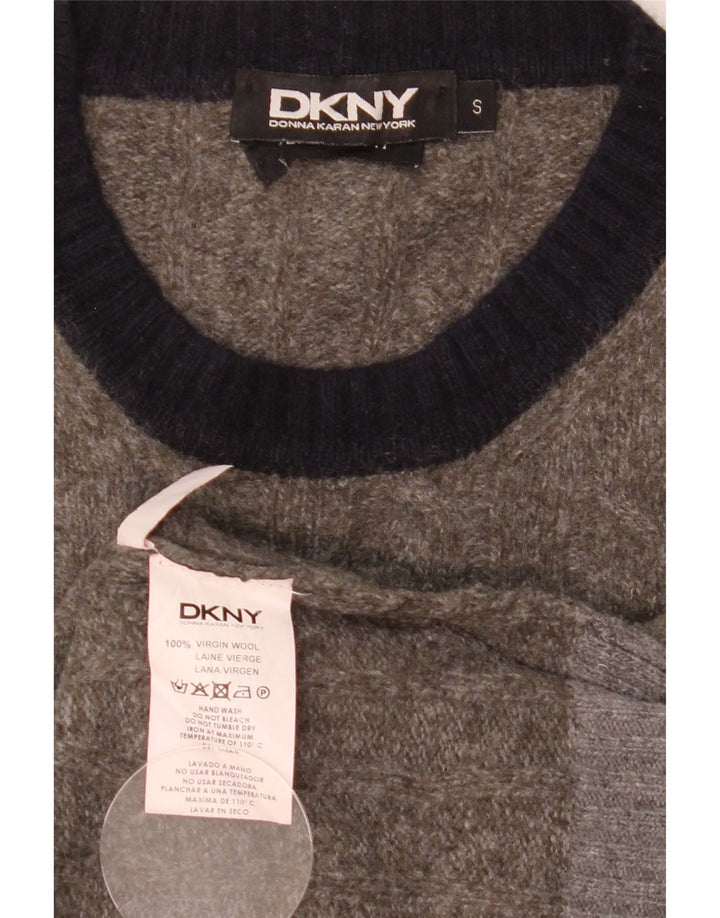 Dkny Pull à col rond pour homme en laine color block gris petit
