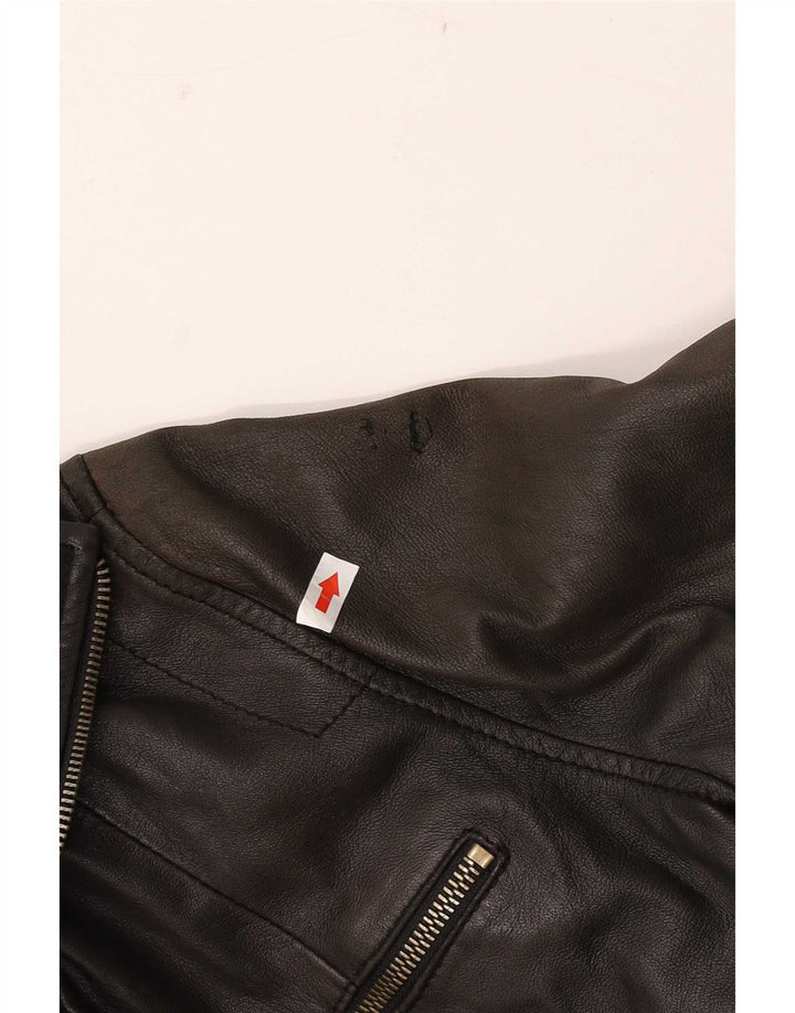 Zen Veste en cuir court pour femme IT 46 Grand cuir noir