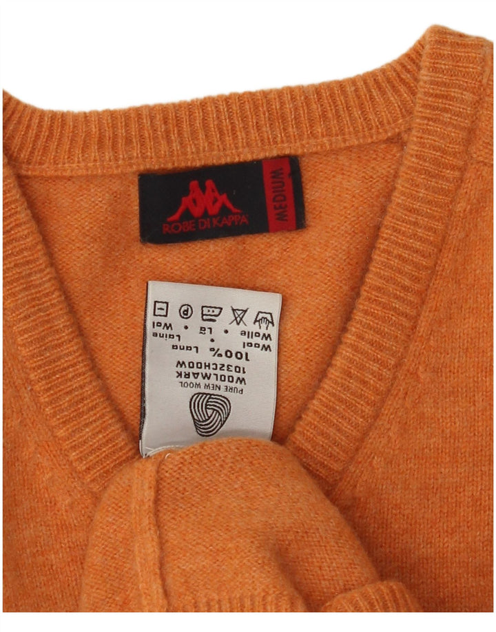 KAPPA Pull Col V Homme Orange Moyen Laine