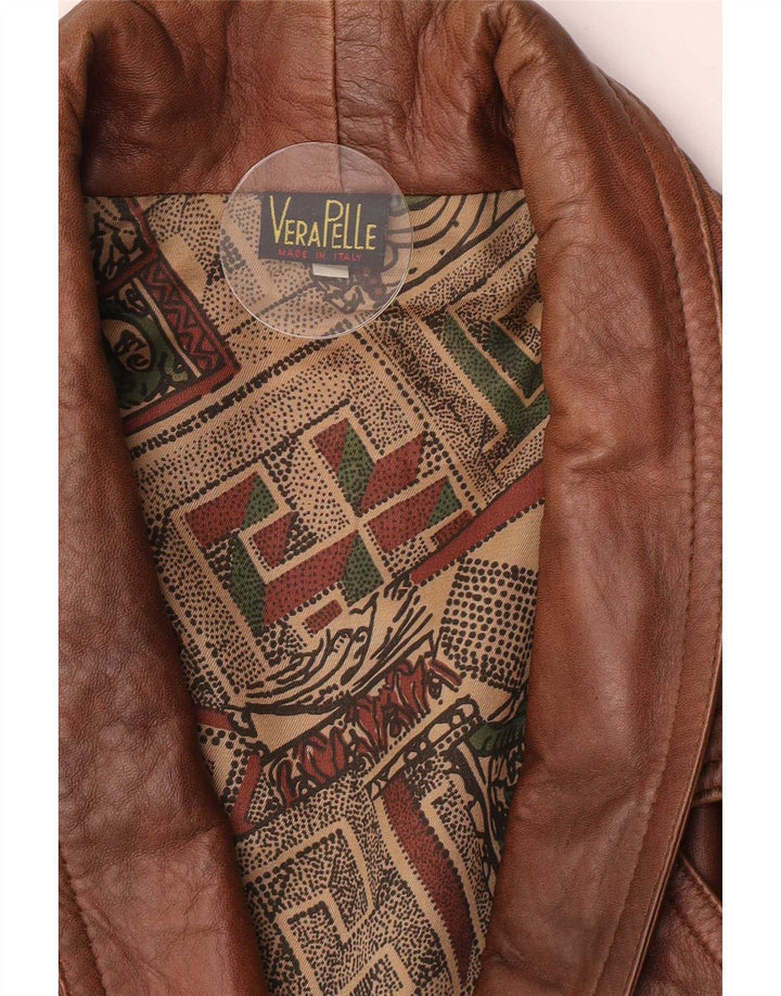 veste en cuir homme vintage UK 40 Grand cuir brun