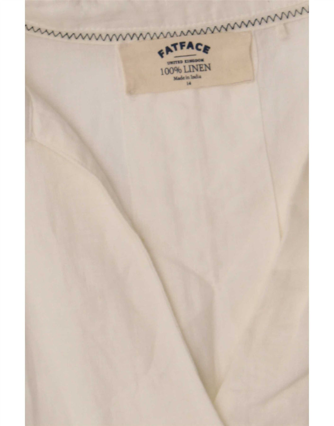 Fat Face Chemise ample pour femme en lin blanc Taille 44