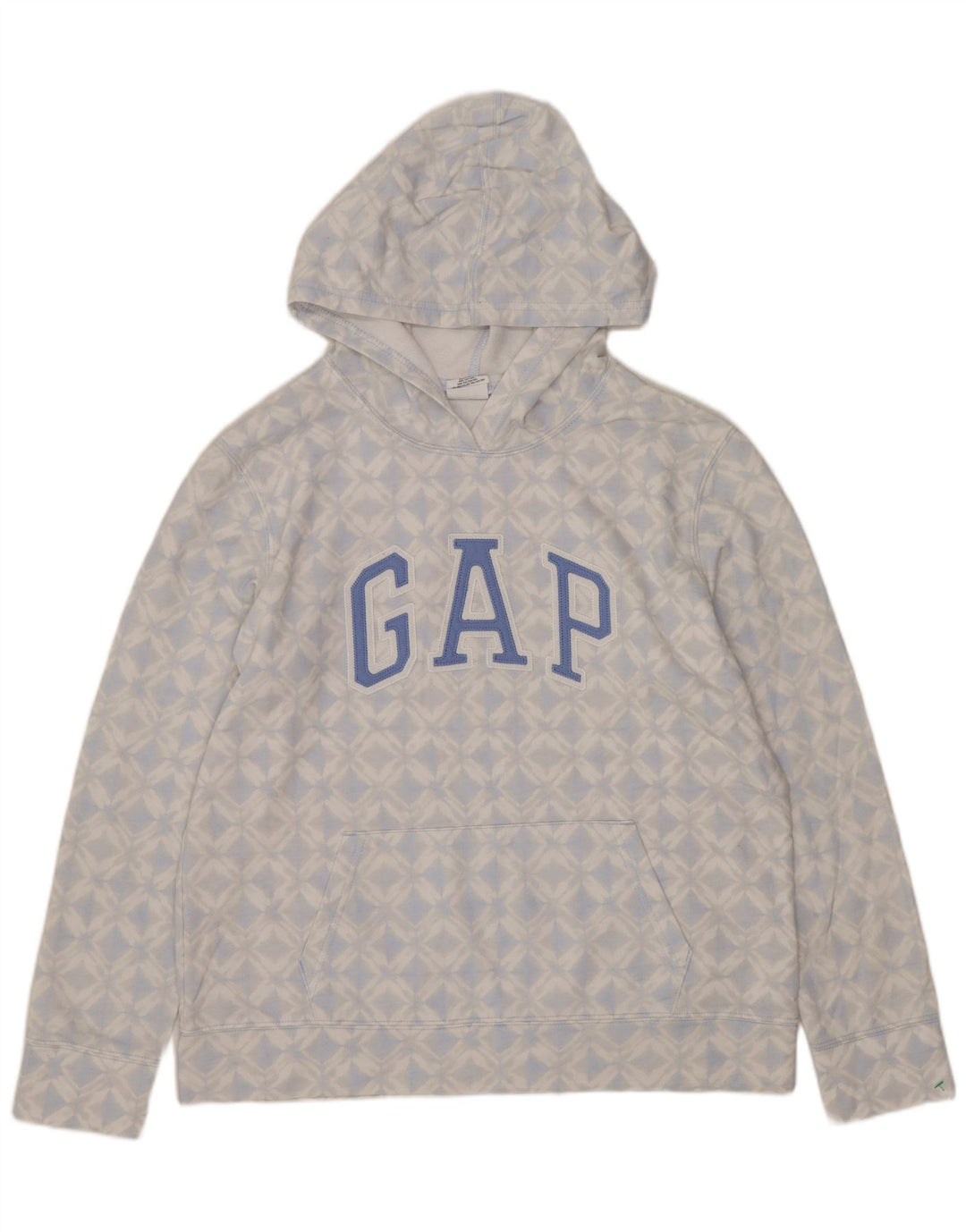 GAP Pull à capuche graphique pour femme UK 14 Gris moyen Coton géométrique