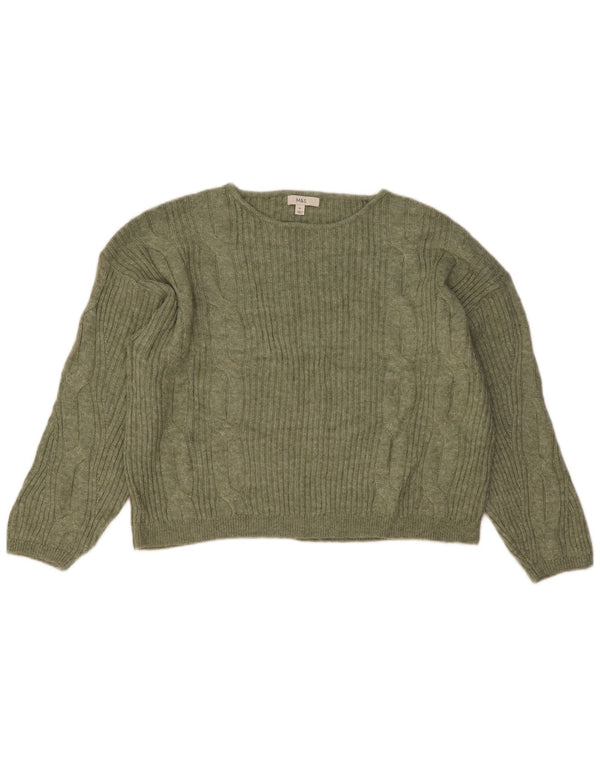 Marks & Spencer Pull col bateau pour femme UK 18 XL Acrylique vert