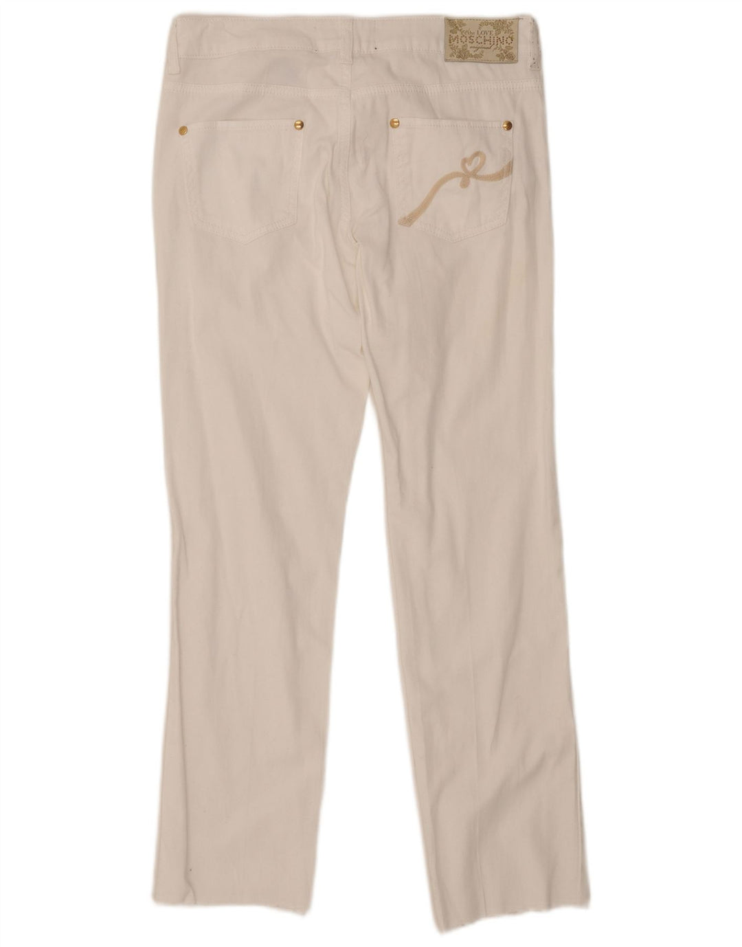 Moschino Femme Jean Droit W29 L29 Coton Blanc