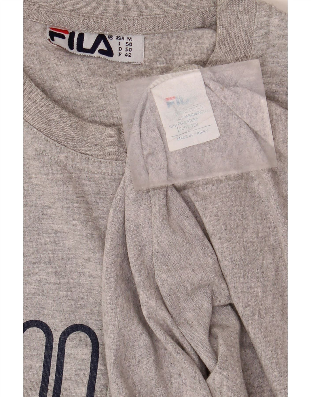 FILA T-Shirt Graphique Homme Gris Moyen Coton