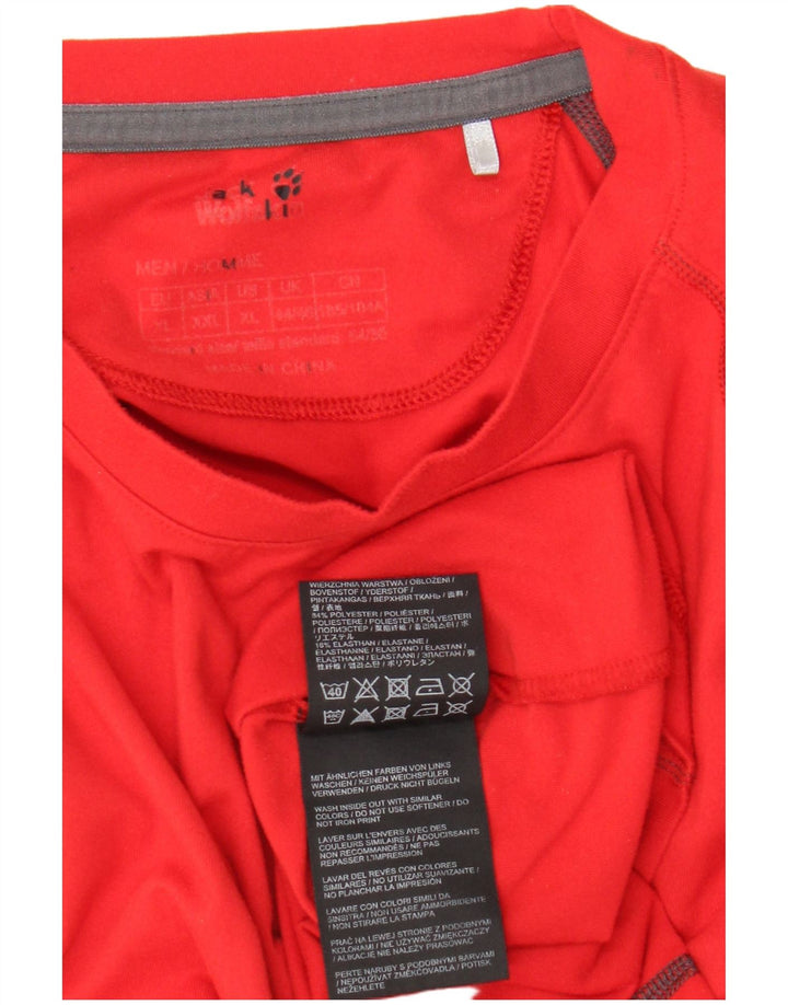 Jack Wolfskin Haut Homme Manches Longues UK 44/46 XL Rouge Polyester