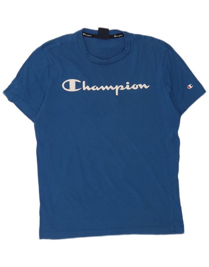 Champion T-Shirt Graphique Homme Petit Bleu Coton