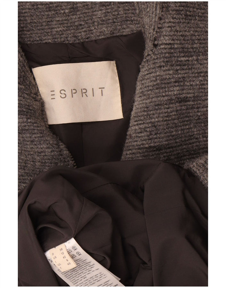Esprit Pardessus Femme UK 12 Laine Gris Moyen
