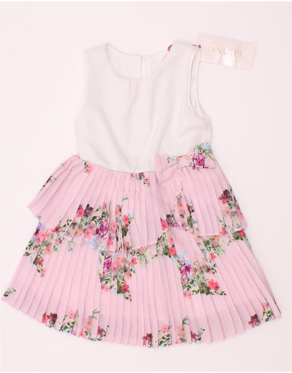 Ted Baker Robe sans manches à volants pour bébé fille 12-18 mois Rose fleuri