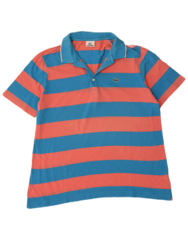 Lacoste Polo Homme Taille 6 XL Coton Rayé Bleu