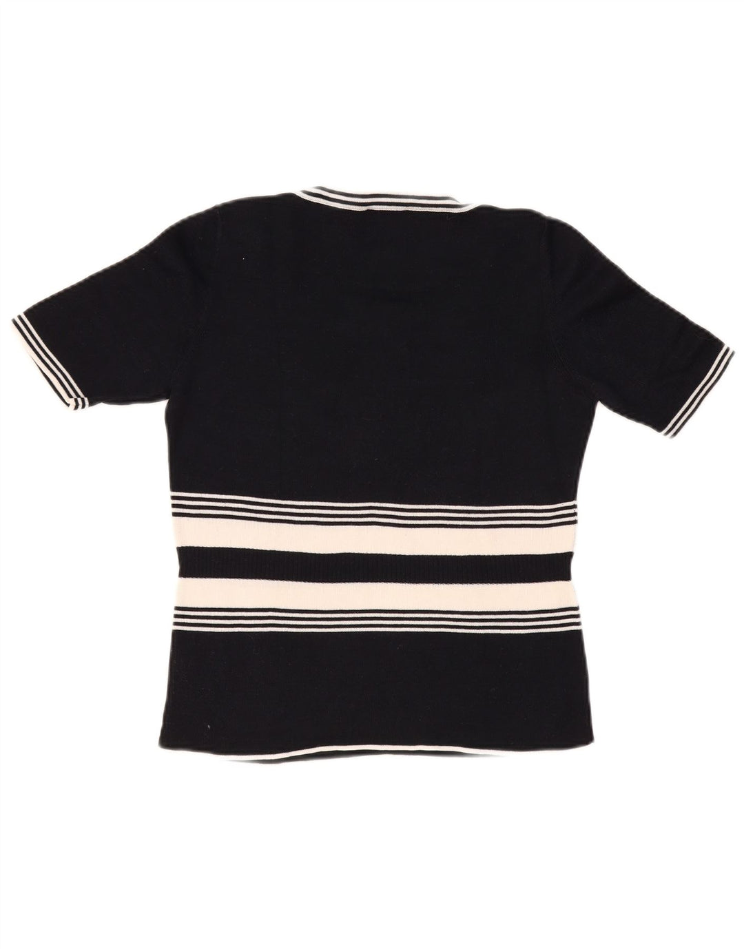 LUISA SPAGNOLI Pull graphique à col bateau pour femme UK 14 Large Noir