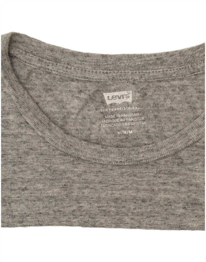 Levi's T-Shirt Graphique Femme UK 14 Gris Moyen Logo Moucheté