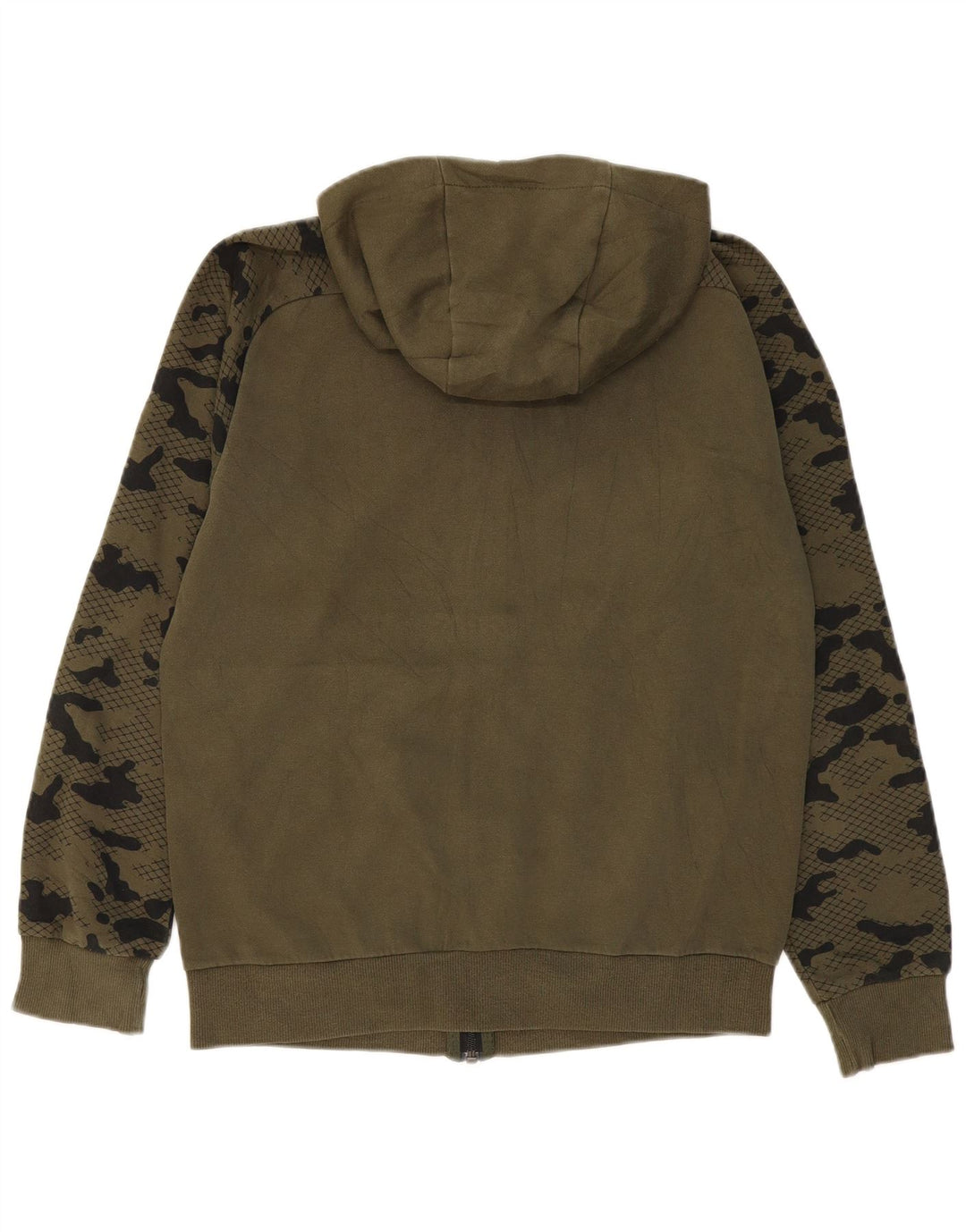 PUMA Sweat à capuche zippé pour homme, petit, kaki, camouflage