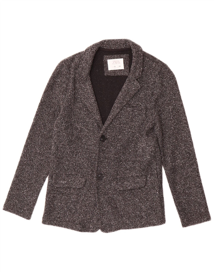 Zara Veste Blazer 2 Boutons Fille 9-10 Ans Gris Moucheté