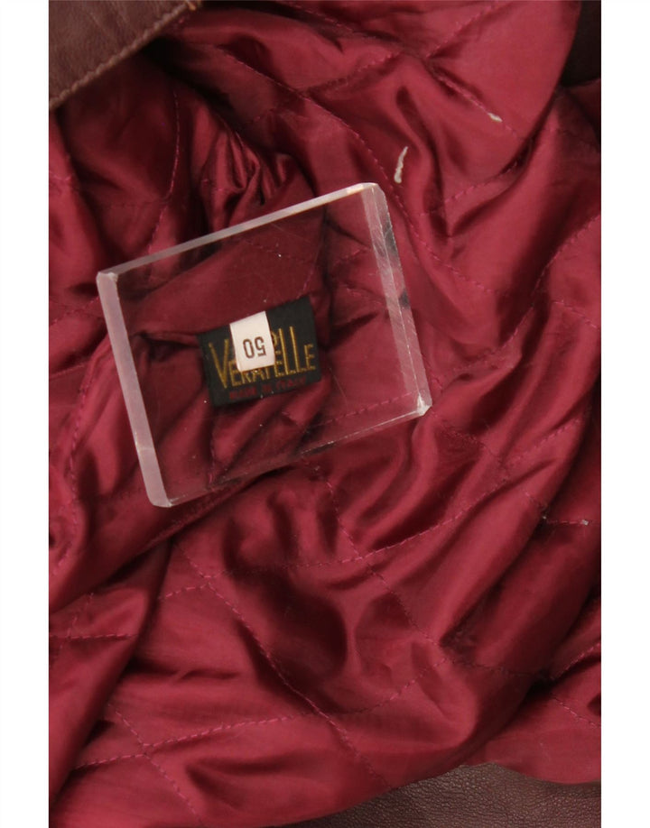 veste en cuir femme vintage IT 50 XL Cuir Bordeaux