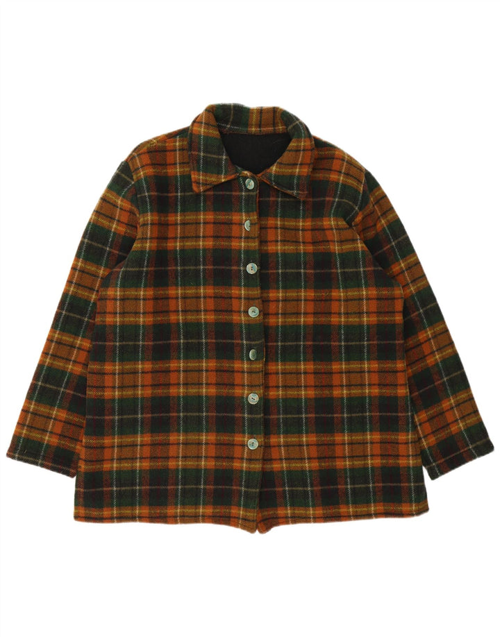 veste femme vintage UK 14 Grand Plaid Vert