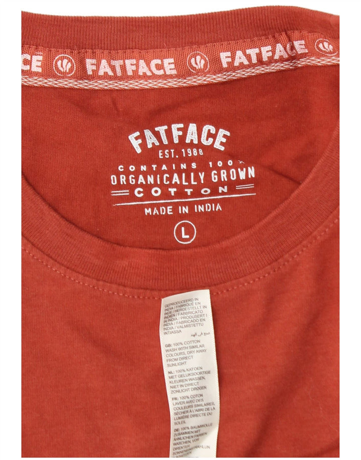 FAT FACE T-Shirt Homme Haut Large Orange Coton