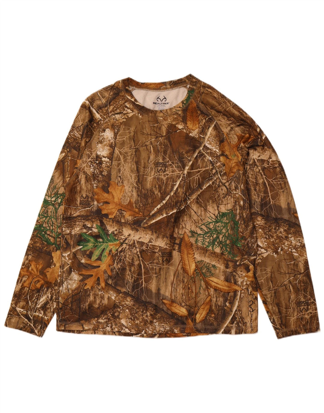 REALTREE Haut Homme Manches Longues UK 42/44 Large Marron Camouflage Polyester