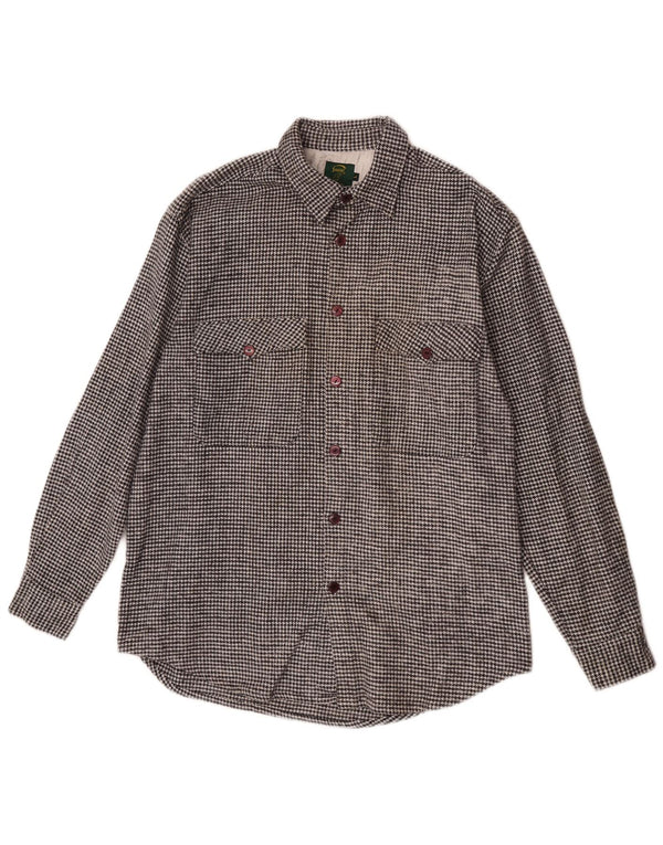 vintage Chemise en flanelle pour hommes Grand coton pied-de-poule noir