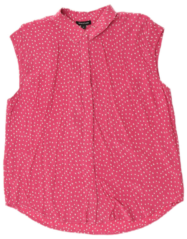 Whistles Chemisier sans manches pour femme UK 18 XL Rose à pois