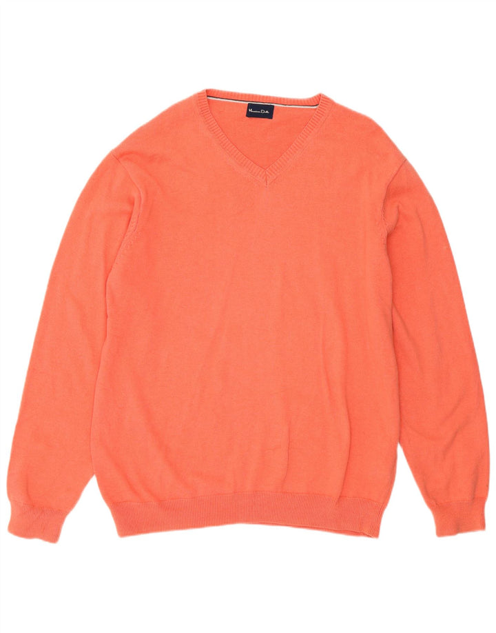 MASSIMO DUTTI Pull Col V Homme Grand Rose Coton