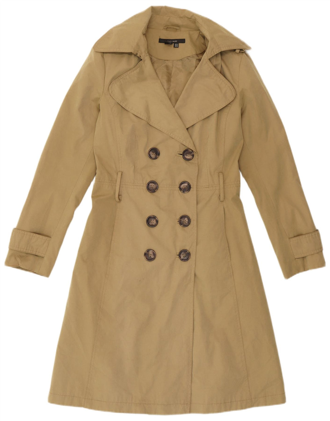 Zara Trench Femme UK 14 Coton Beige Moyen