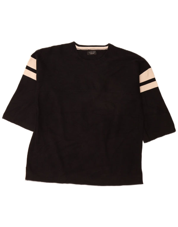 Zara Homme Top Manches 3/4 Large Noir Rayé