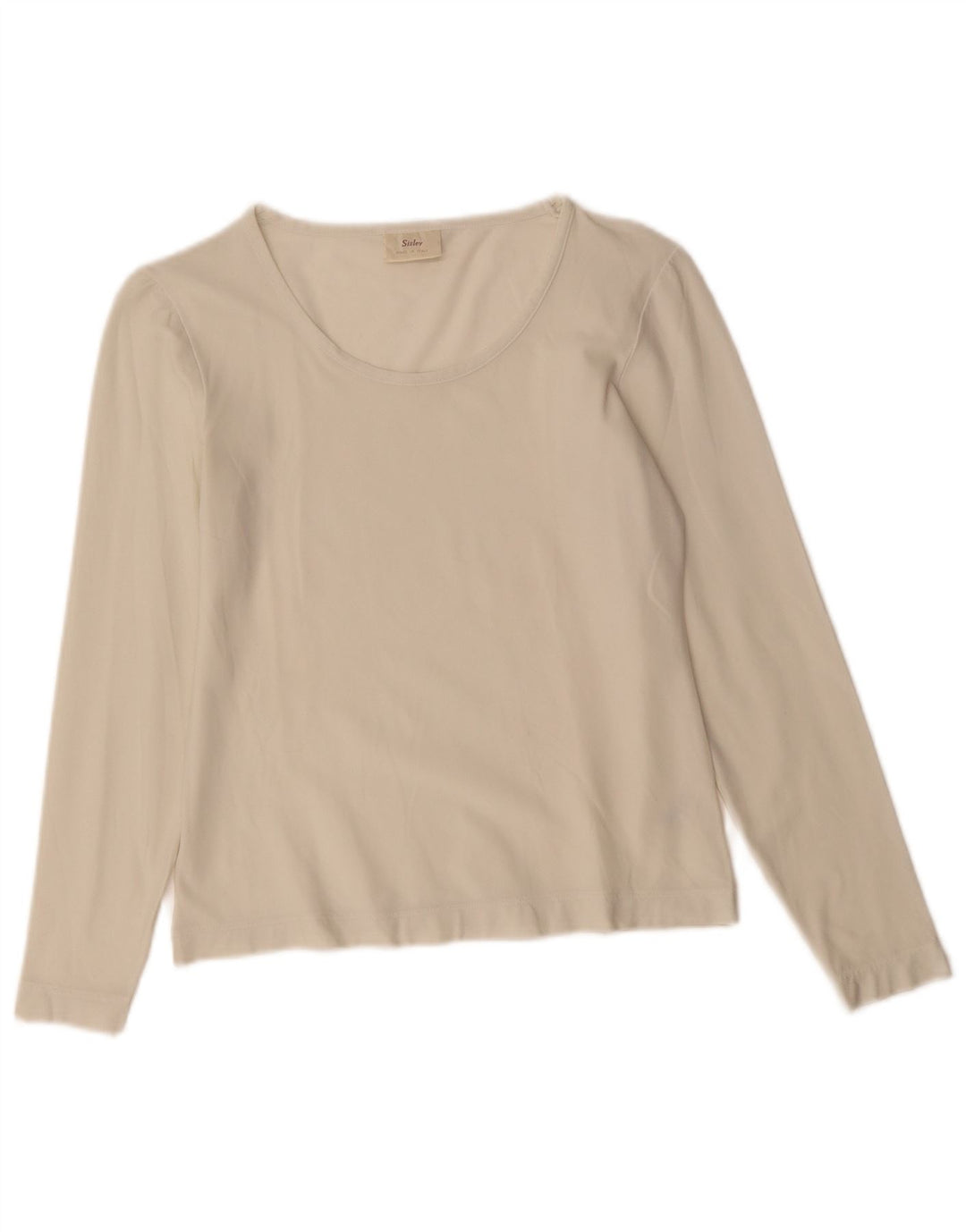 SISLEY Femme Top Manches Longues UK 10 Small Blanc