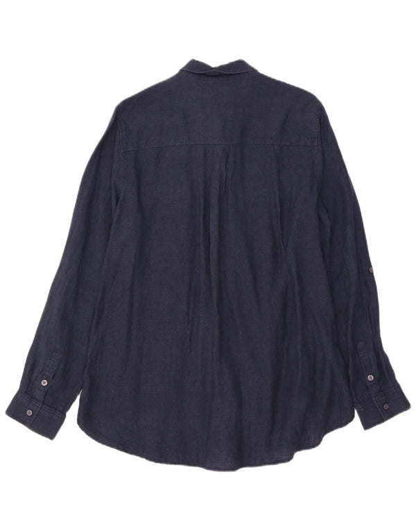 Lands End Chemise Femme UK 14 Large Bleu Marine