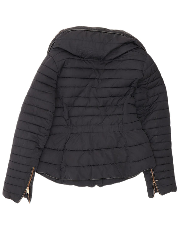 Zara Veste rembourrée pour femme UK 12 Polyester bleu marine moyen