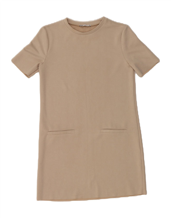 ZARA Womens Shift Dress UK 10 Small Beige Vintage Zara and Second-Hand Zara from Messina Hembry 