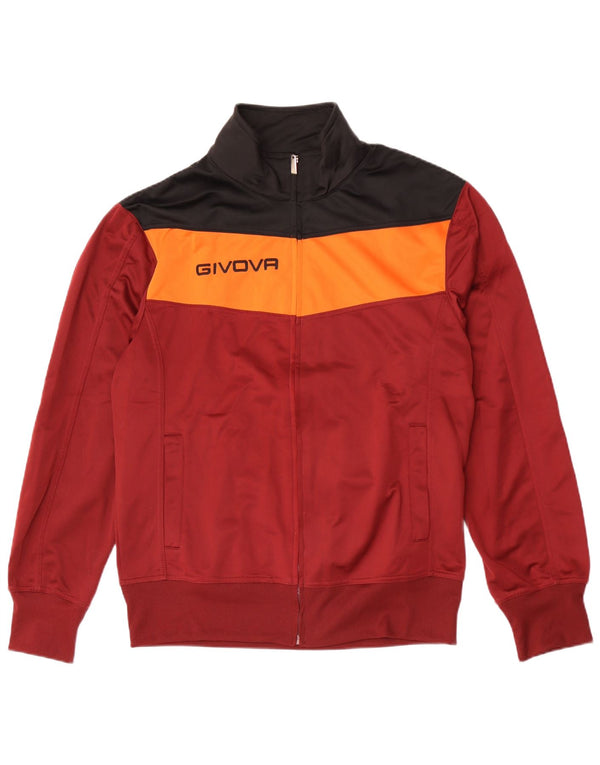 Givova Veste de survêtement graphique pour homme XL Bordeaux Colourblock Polyester