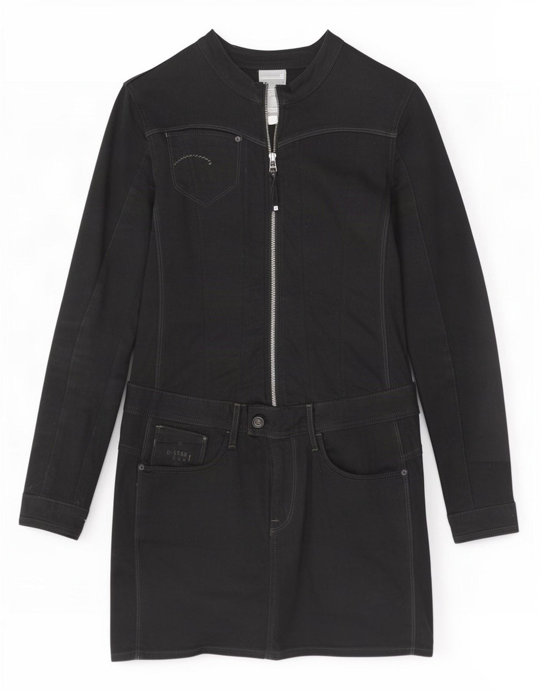 G-Star Robe basique à manches longues pour femme UK 12 en coton noir moyen