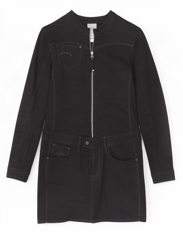 G-Star Robe basique à manches longues pour femme UK 12 en coton noir moyen