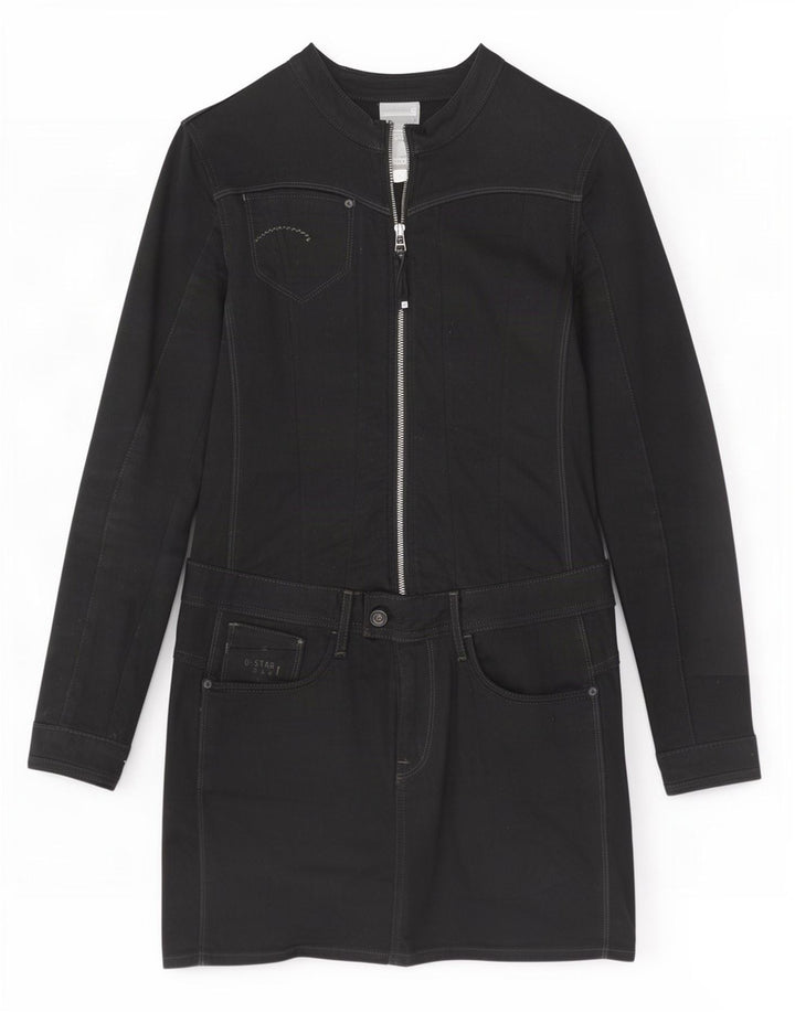 G-Star Robe basique à manches longues pour femme UK 12 en coton noir moyen