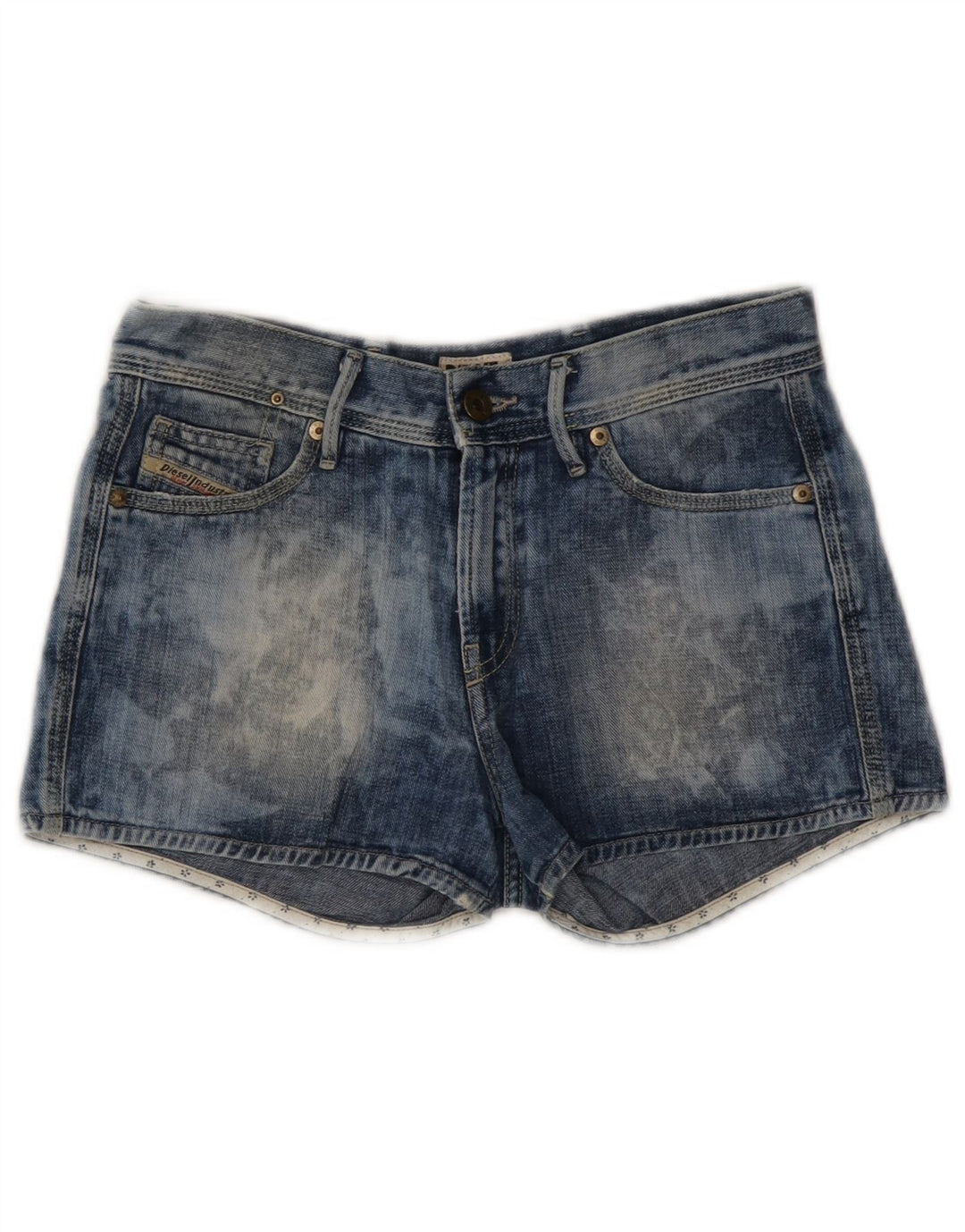 DIESEL Short en jean délavé à l'acide pour femme W25 XS Bleu coton