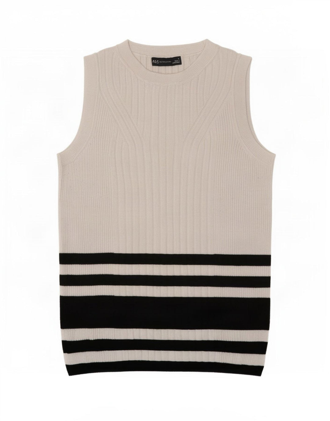 Marks & Spencer Débardeur pour femme UK 12 Medium Blanc Rayé Viscose