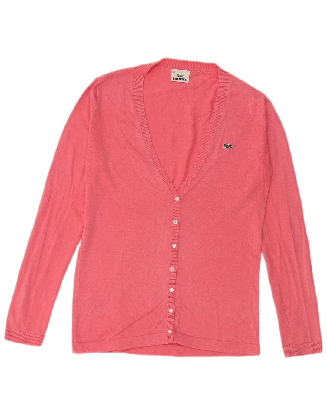 Lacoste Pull Cardigan Femme EU 36 Petit Coton Rose
