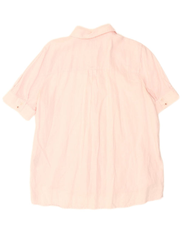 Tommy Hilfiger Chemise surdimensionnée à manches courtes pour femme UK 12 Lin rose moyen