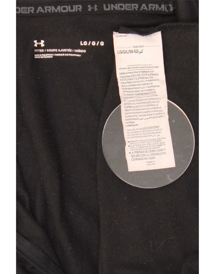Under Armour Haut à col zippé à manches longues pour hommes, grand noir, polyester