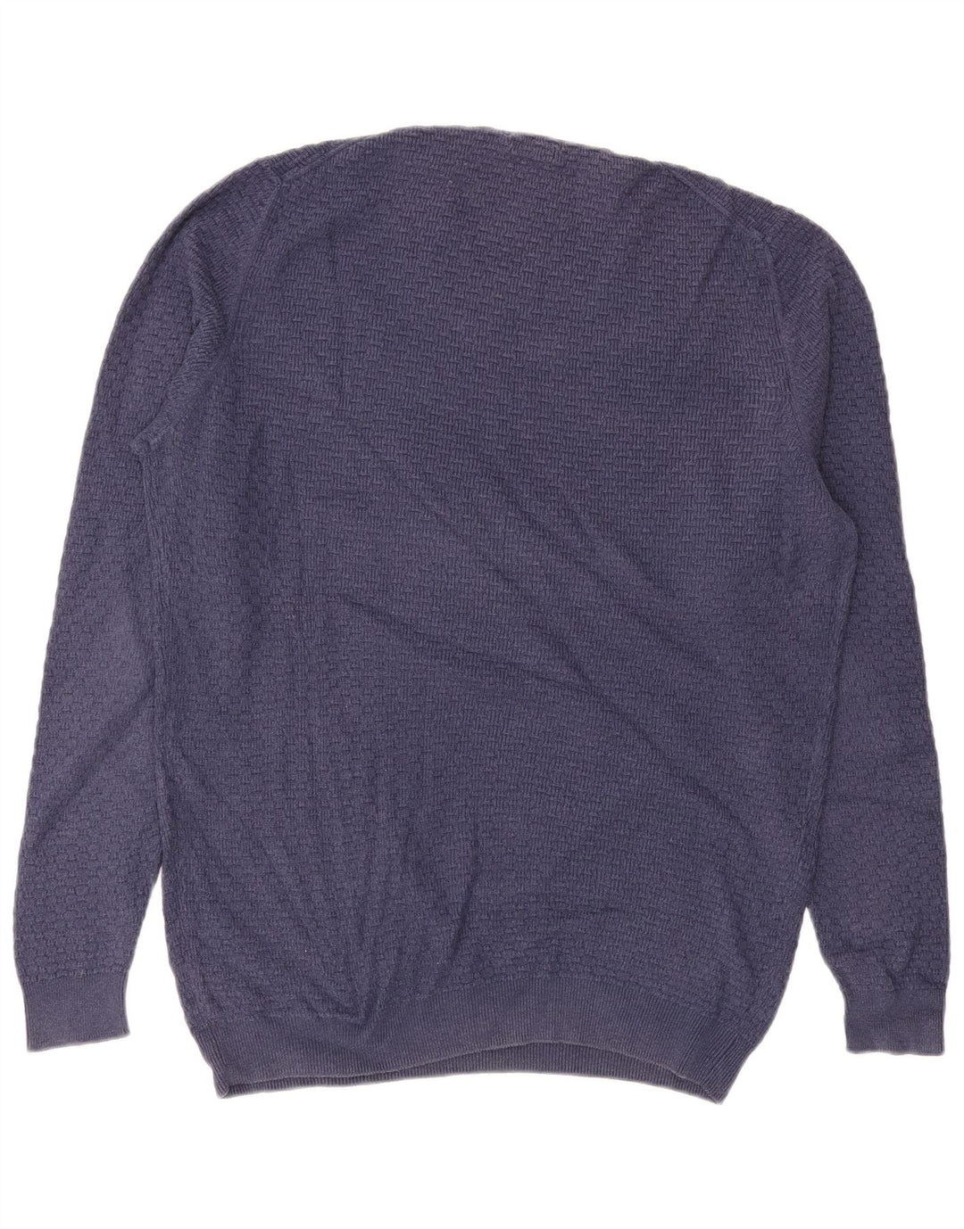 MASSIMO DUTTI Pull col rond homme XL coton bleu