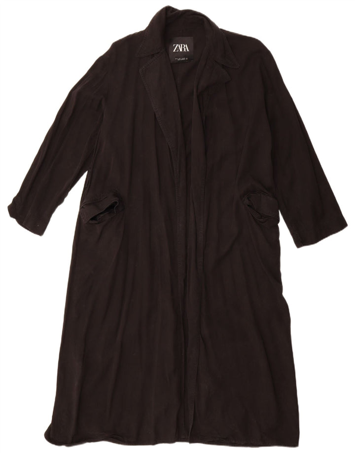 Zara Trench-coat surdimensionné pour femme UK 10 Petit Lyocell Noir
