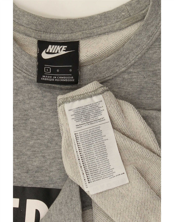 Nike Sweat-shirt graphique pour homme en coton moucheté Gris Taille L