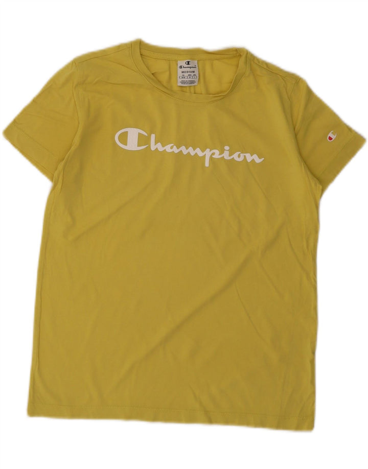 Champion T-shirt graphique pour femme UK 12 Jaune moyen
