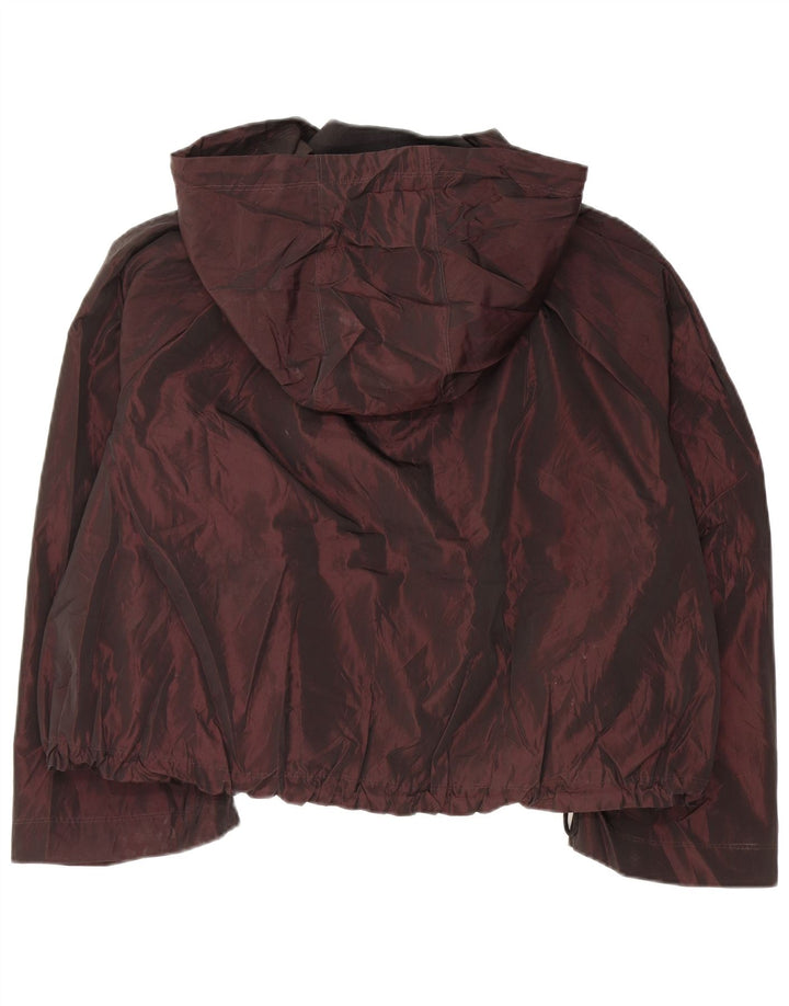CALVIN KLEIN Veste bomber à capuche surdimensionnée pour femme UK 14 Bordeaux moyen