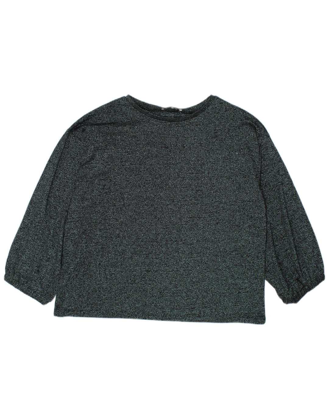 Zara Femme Top Manches Longues UK 16 Large Gris Moucheté