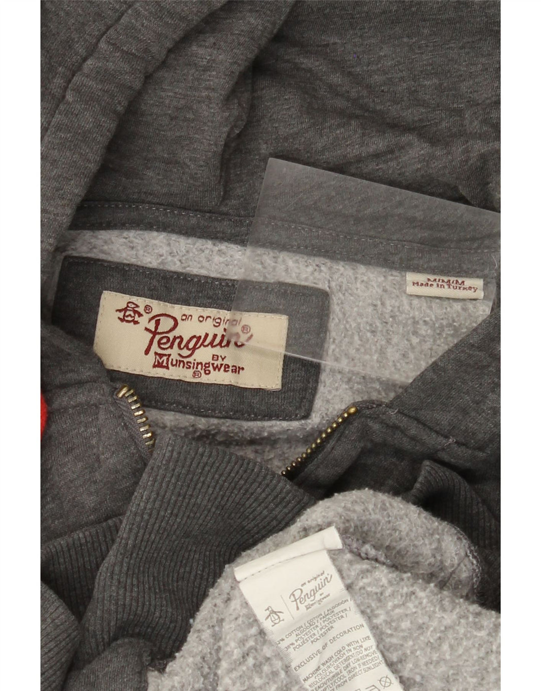 PENGUIN Pull à Capuche Zippé Homme Gris Moyen Coton