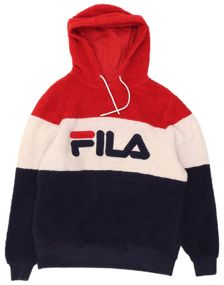 FILA Pull Polaire à Capuche Graphique Homme Multicolore Colorblock