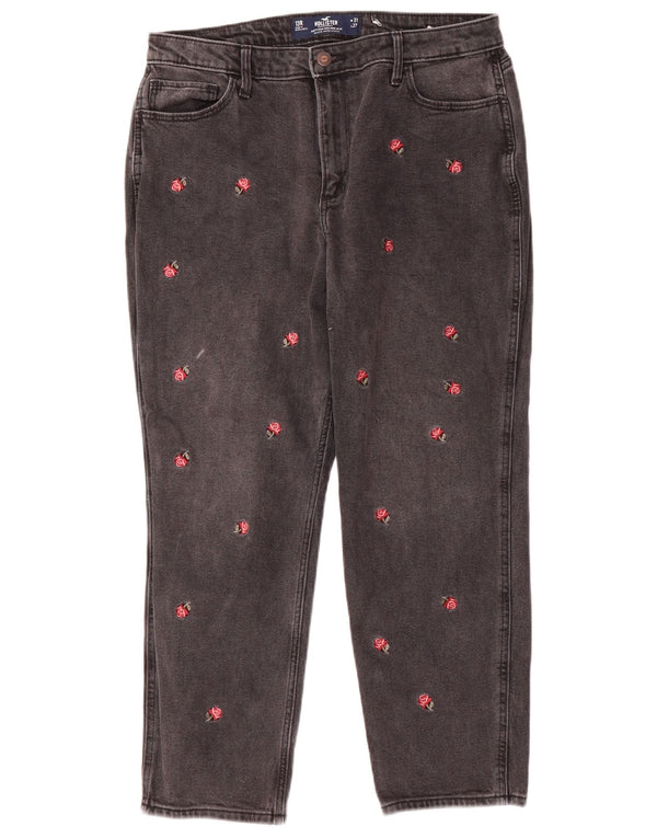 Hollister Jean fuselé taille haute pour femme US 13 Large W31 L27 Gris Floral